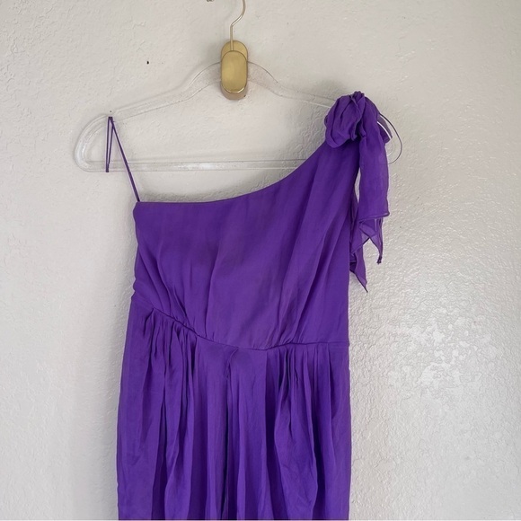 ALICE + OLIVIA Silk one shoulder purple Dress size small - Picture 3 of 15